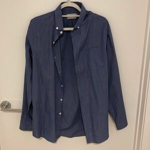 Topman blue button down shirt